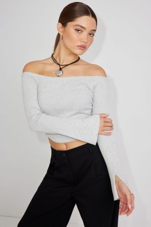 Corset Hem Off Shoulder Top