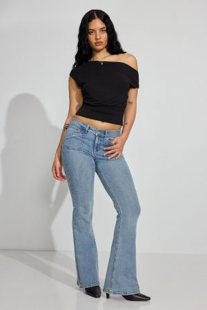 Low Rise Flare Jeans