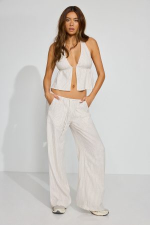 Millie Linen Pull-On Pants