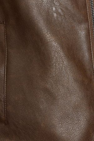 Faux Leather Worker Jacket