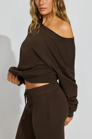 SoftTerry Off Shoulder Sweatshirt
