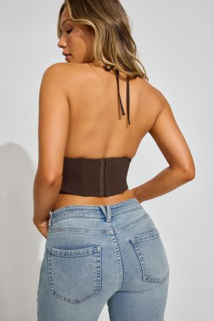 Hannah Lace Halter Corset Top