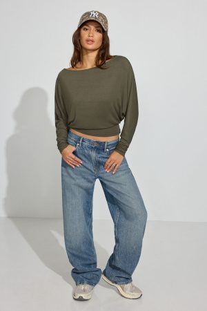 Smooth Dolman Boatneck Top