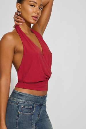 Smooth Surplice Halter Top