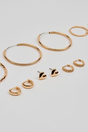 6 Pack of Mini Studs & Thin Hoop Earrings